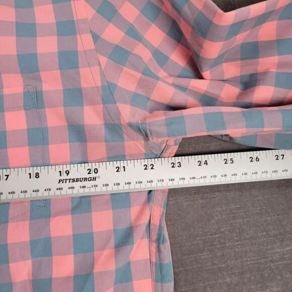 J Crew Vintage Pink Gray Plaid‎ Long Sleeve Button Up Shirt Mens Size Large